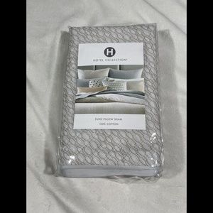 NIB Hotel Collection Bedford Geo Embroidered (1)‎ Euro Pillow Sham
